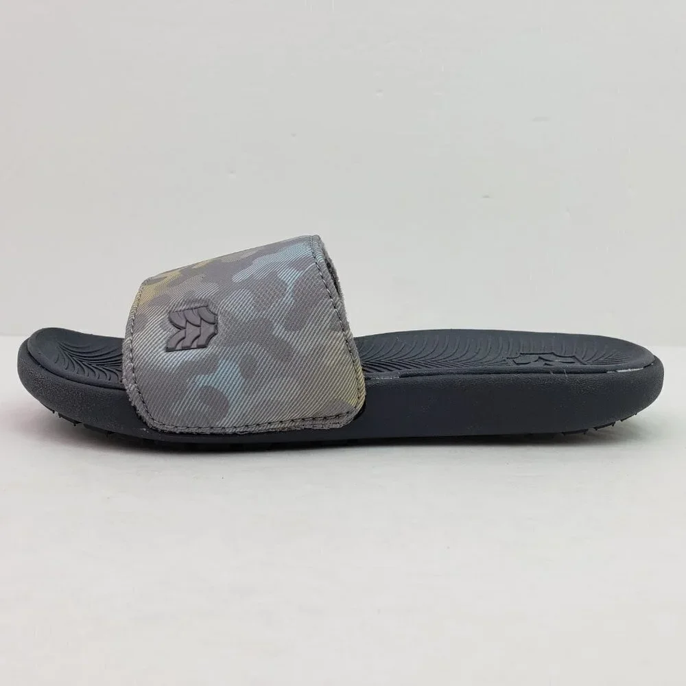 NEW All In Motion Kids Size 1Y Cypress Gray Slip On Slides Sandals
